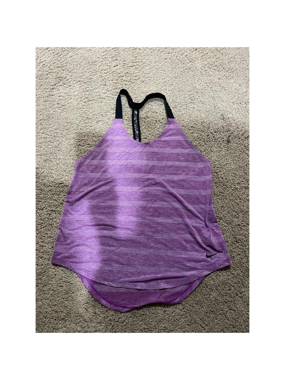 Women's NIKE dri-fit loose fit purple tank top racer back S SMALL